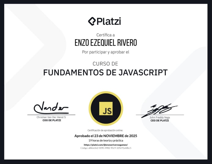 Certificado Fundamentos de JavaScript